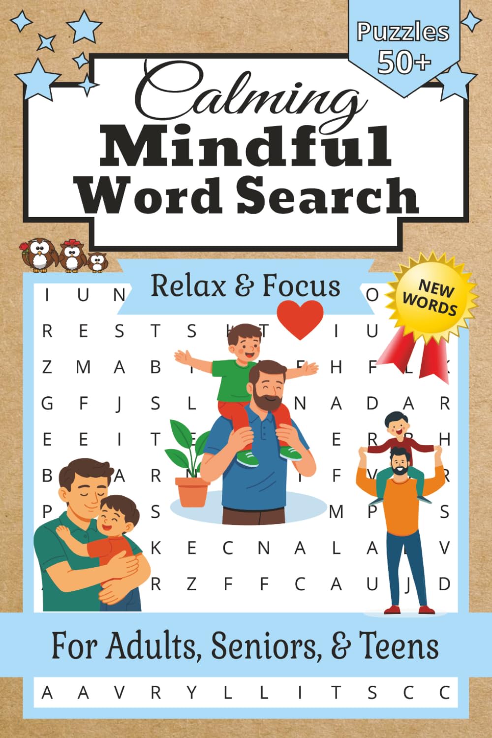 Mindful Word Search Puzzle Book: Calming Puzzles for Relaxation and Anxiety Relief | Relax, Focus, and Calm the Mind | 6x9 Inches, 110 Pages | 50+ Puzzles | Solutions Included