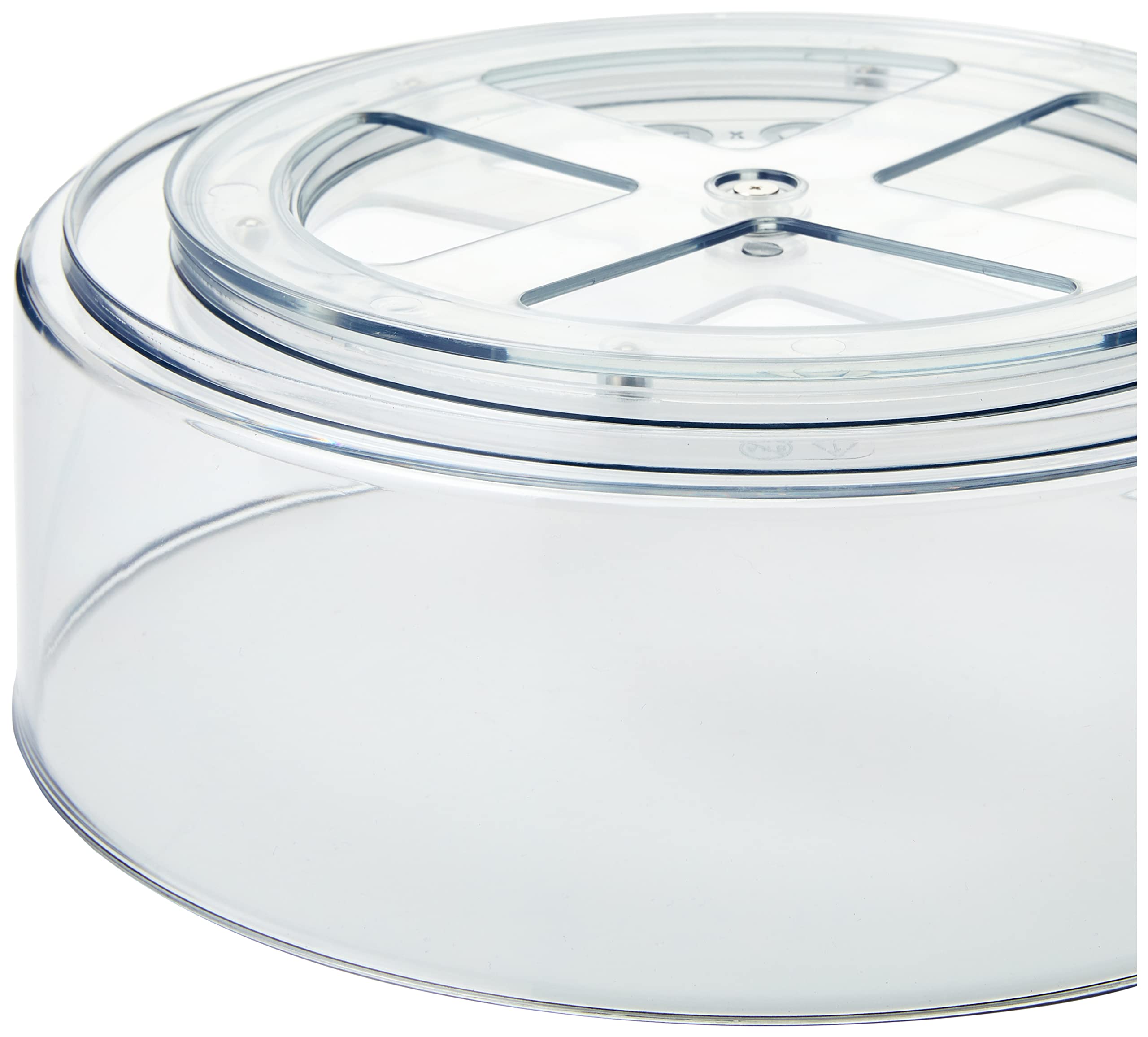 Rosanna Pansino x iDesign Recycled Plastic Divided Lazy Susan Turntable with Lid, Clear Bin/Lavender Sprinkles Divider, 10?Ç¥ D x 3.69?Ç¥ H