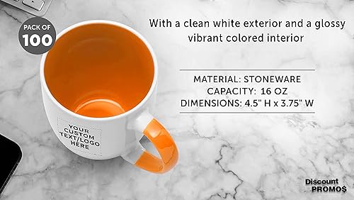 Miniatura 99 de Juego de 50 tazas de café grandes estilo bistro personalizadas de 16 onzas, paquete a granel personalizado, perfectas para café, té, expreso, cacao