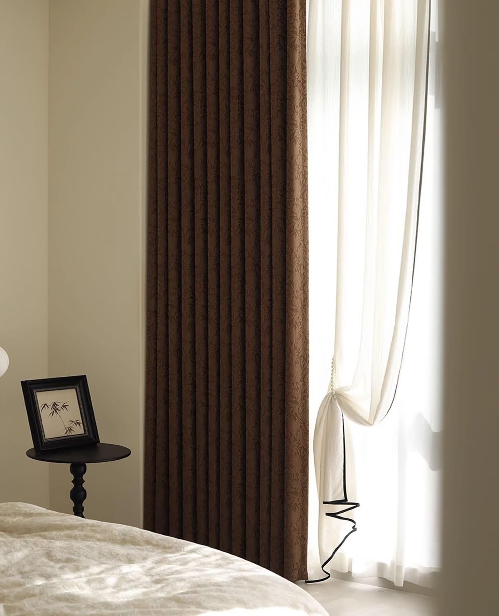 Rideaux jacquard floral chenille Beydodo haut de gamme