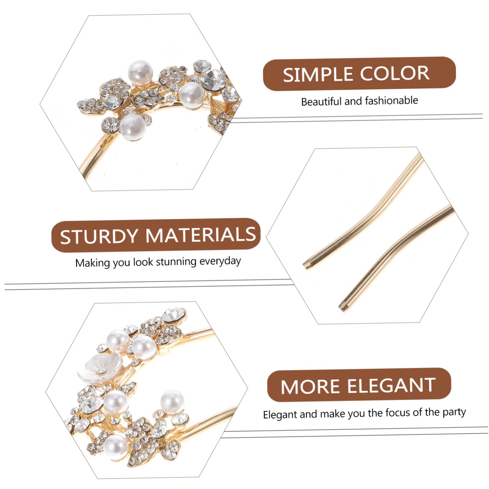 minkissy 3pezzi Fermaglio Elegante Per Con Perle e Strass Accessorio Moda Per Donne e Ragazze Design Raffinato Per Acconciature Formali e Informali