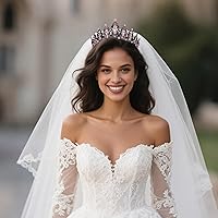 Vista 208 de Kamirola - Corona de reina y tiaras corona de princesa para mujeres y niñas, diademas de cristal para novia, princesa para bodas y fiestas (01)