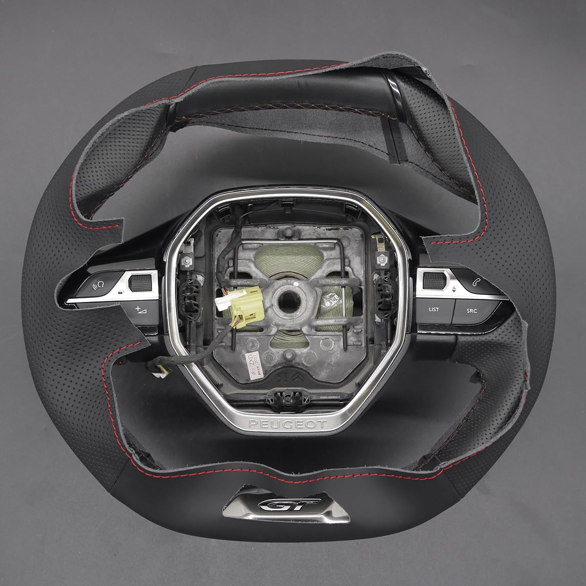 MEWANT Couvre Volant pour Peugeot 208/308/308 SW/2008/3008/ 508/508 SW/ 5008/Rifter Fait de Cuir Véritable