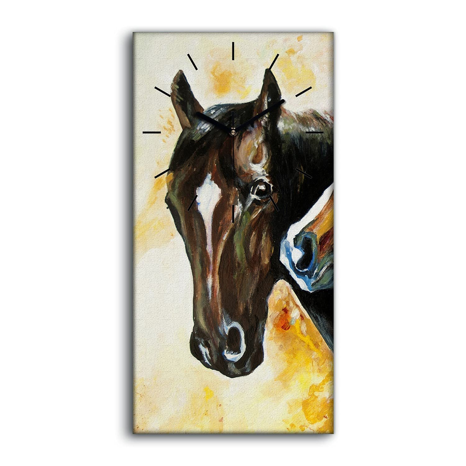 Horloge murale silencieuse chevaux brun sans tic tac pour dormir
