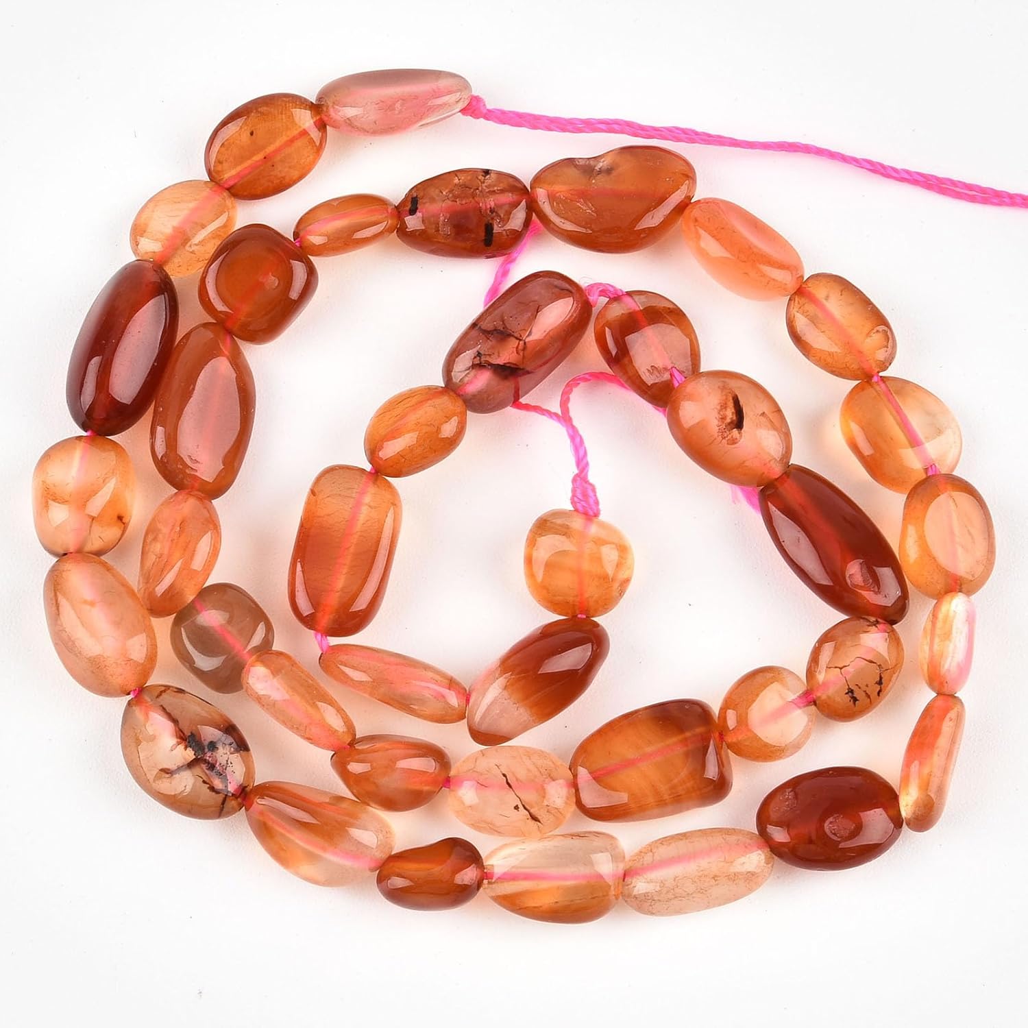 6-8mm Natural Carnelian Gem Stone Free Form Nuggets Tumbled Pebbles Spacer Semi Precious Irregular Beads for Jewelry Making 30 Inch(2 Strands) - Image 5