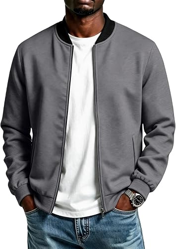 Windbreaker Bomber Jacket Men Softshell Light Waterproof Full Zip Bomber Jacket 
