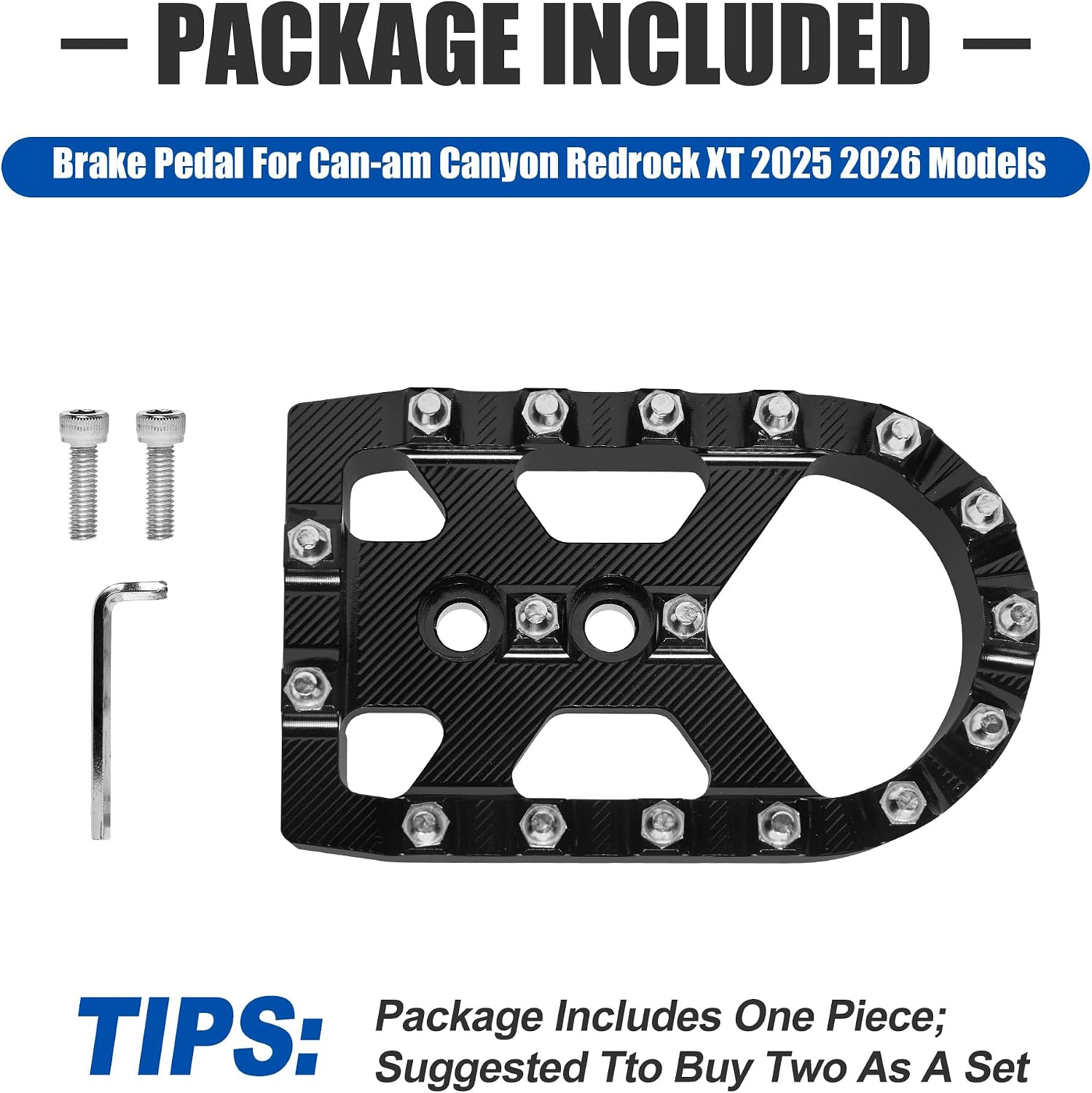Brake Pedal for Can-am Canyon Larger Brake Foot Rest Extended Footboards Fit for Can Am Canyon Redrock XT 2025 2026 All Models Accessories