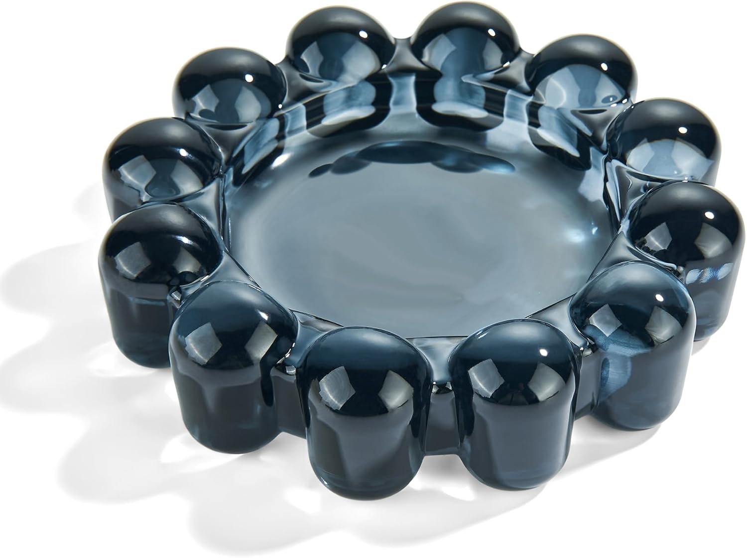 1 Pack Bubble Candle Dish – Black Glass Candle Dish for Home Decor – Decorative Modern Candle Holder for Small Candles & Diffusers