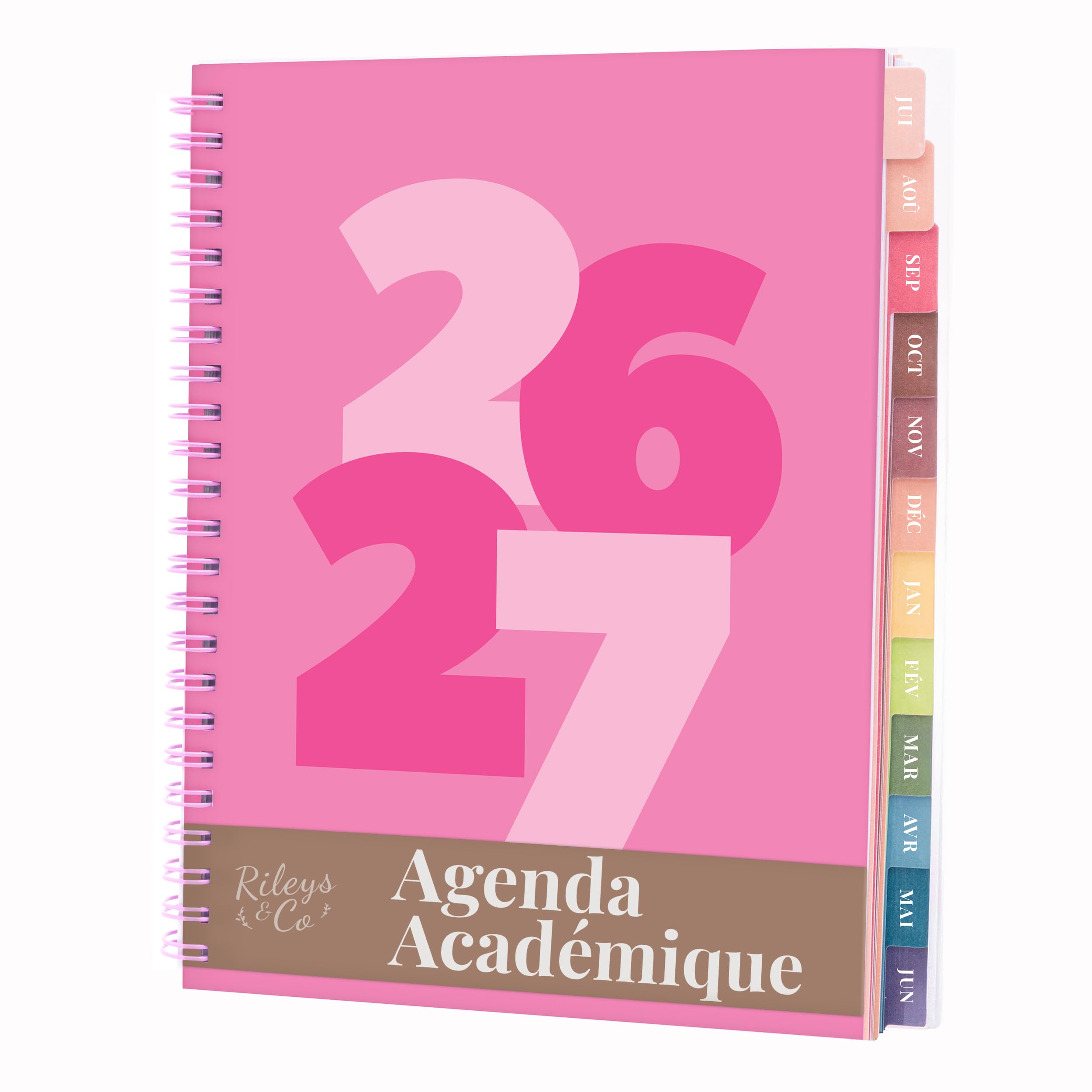 Rileys 2026-2027 Chunky Academic Planner, 20x15cm (Pink, French)