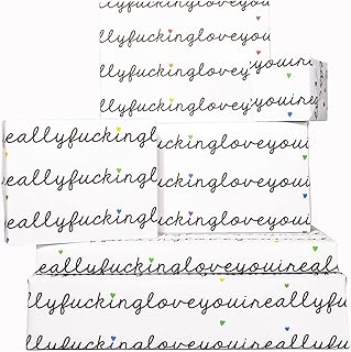 Central 23 - Rude Wrapping Paper - 'I really f**king love you' - Funny Wrapping Paper Adult- Inappropriate Gift Wrap - Per...