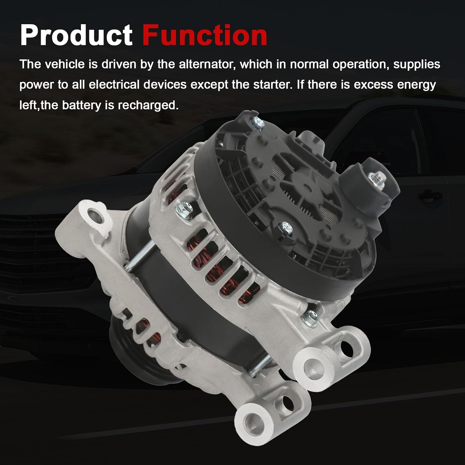 13552642 Alternator Compatible with Chevrolet Traverse 2018-2022 3.6L V6 Alternator Compatible with Buick Enclave 2018-2022 3.6L V6 12V 170A 6-Groove Pulley Clockwise #13565647,13545139