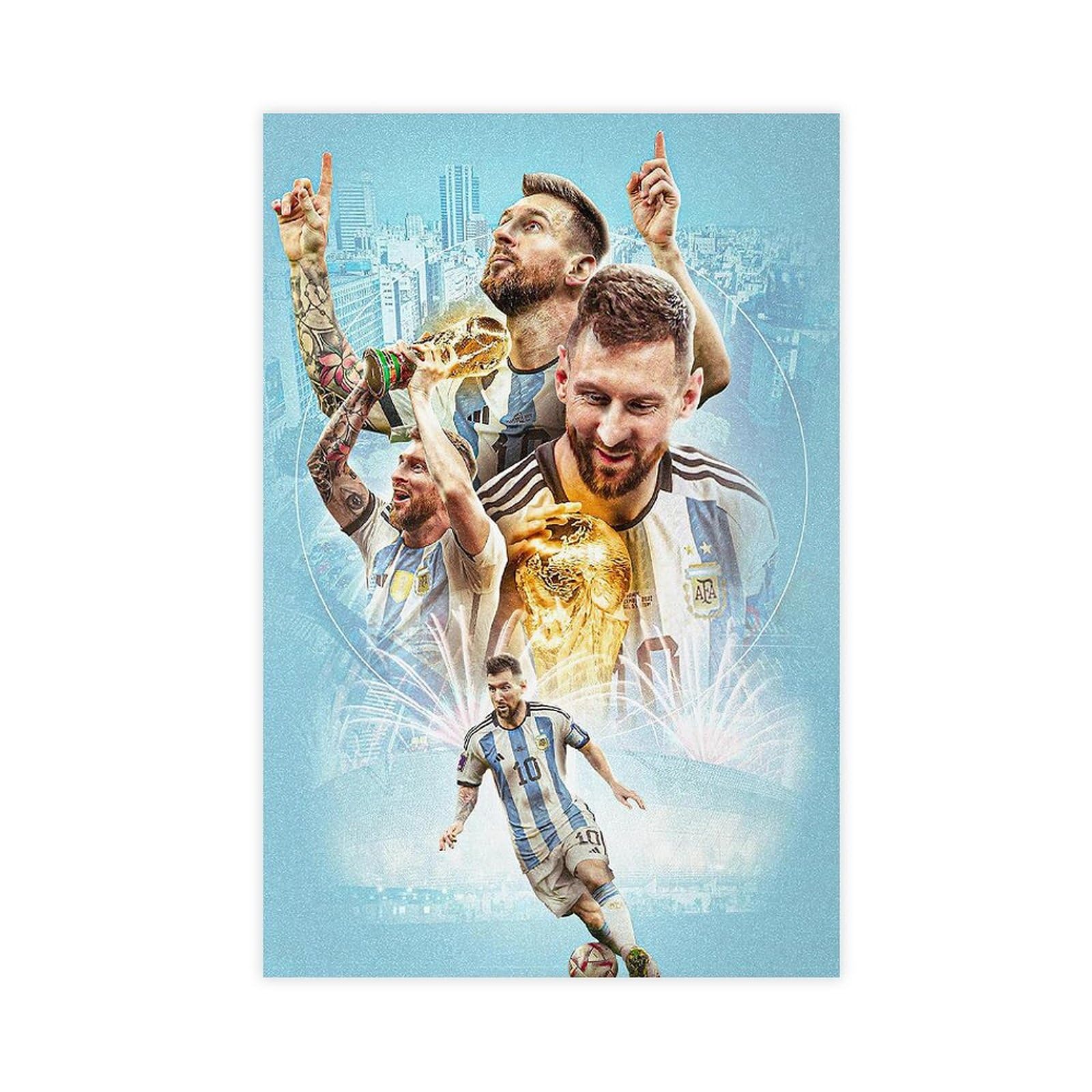 Poster Messi Sur Toile - 30 X 45 Cm, Impression Haute Qualité, Sans Cadre, Décoration Chambre, Bureau, Salon