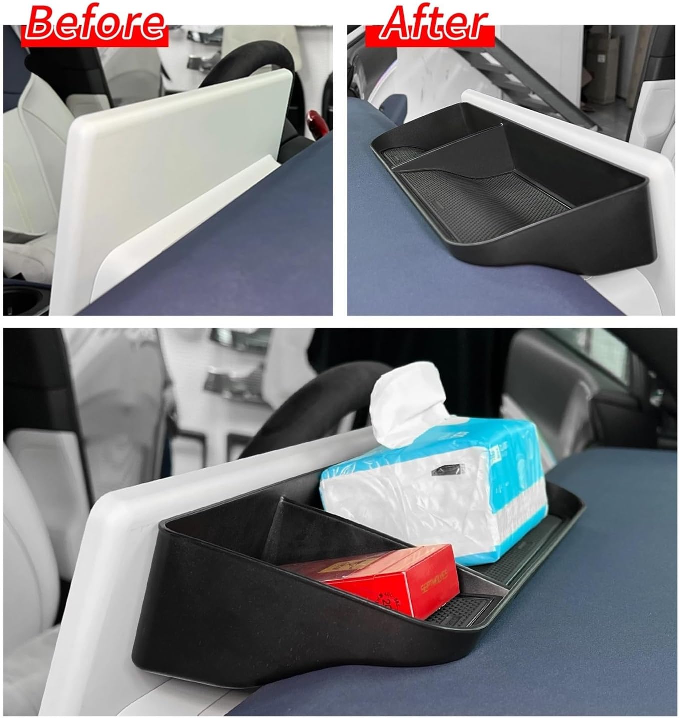 Compatible with Xpeng G6 2023 2024 Car Central Storage Box Cup Holder Dashboard Tray Interior Accessories Organizer Tidying Black(Dashboard Box)