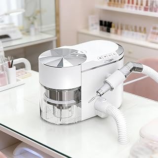 2-i-1 elektrisk nagelborr med dammsugare, nagelborr med inbyggd dammsugare, 30000 varv/min - justerbar hastighet nagelborr - vit nagelborr + dammsugare