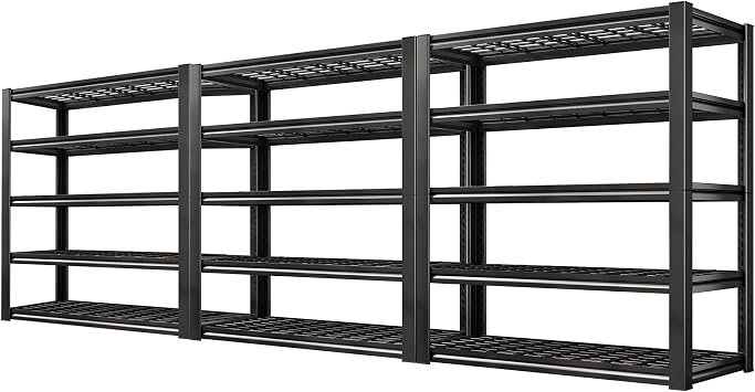 REIBII 3-Pack Garage Shelving, 3200LBS Heavy Duty Shelves for Commercial