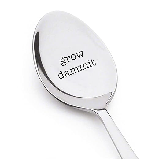 GROW DAMMIT garden marker - plant pick - humorous garden - gift for gardener - re-purposed spoon – rustic - Engraved Spoon Herb Marker spoon - Housewarming Gift - Garden Decor - Garden Gift#SP_047