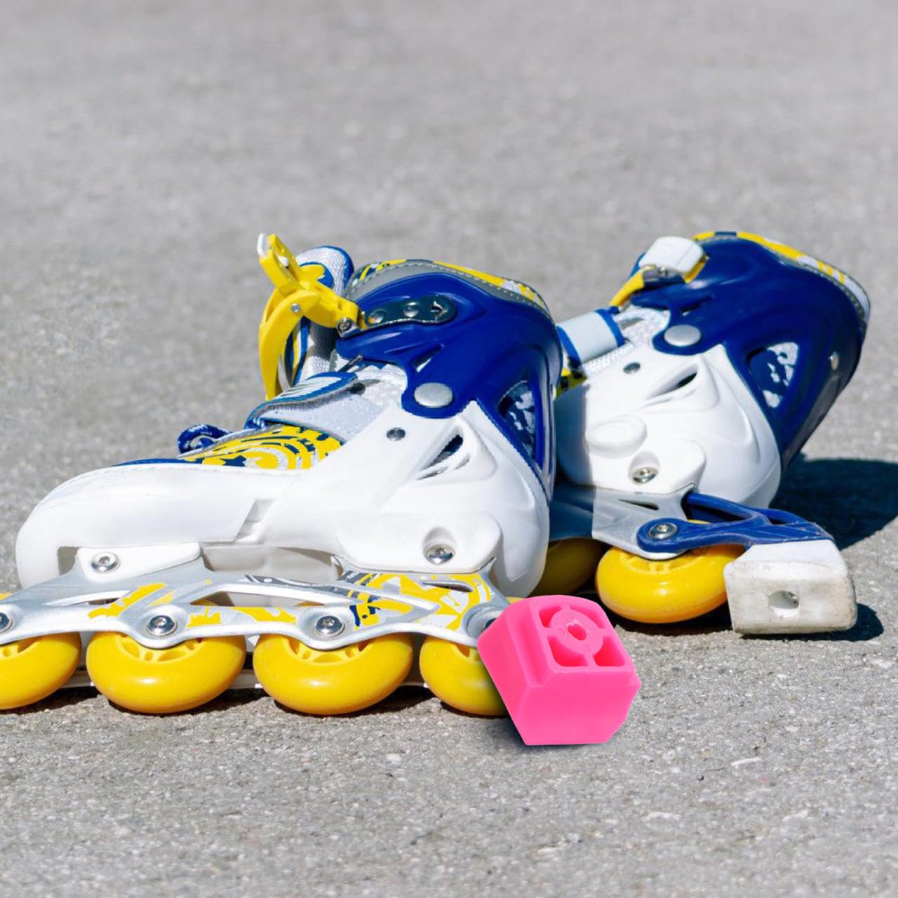 WOONEKY Bloque De Freno Universal para Patines Infantiles Patines En Línea Pastillas De Goma Antideslizantes para Frenado Seguro Fácil Instalación Y Resistente Al Desgaste