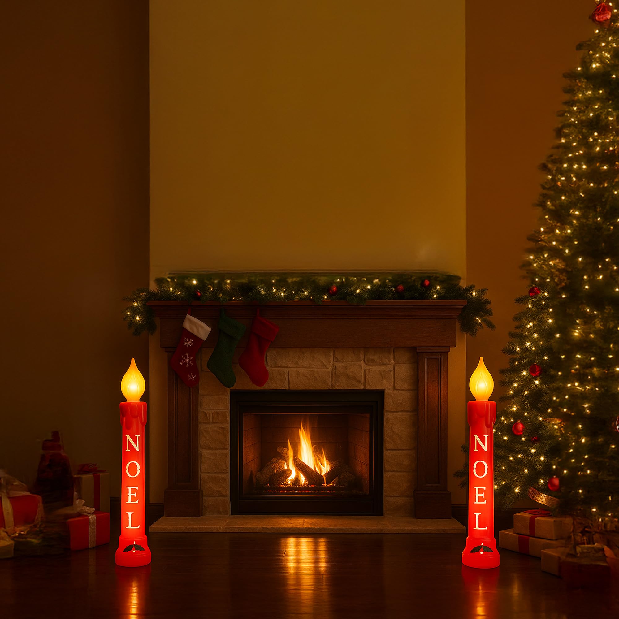 Amazon.co.jp : Union 77330 ライト付きノエルキャンドル コードと