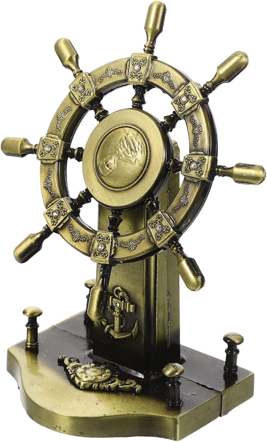 LSLYTQ Nautical Rudder Ornaments Marine Rudder for Party Decor Nautical Steering Wheel Nautical Statue Antique Marine Rudder Vintage Decor Home Decor Desktop Marine Rudder Ornament Alloy