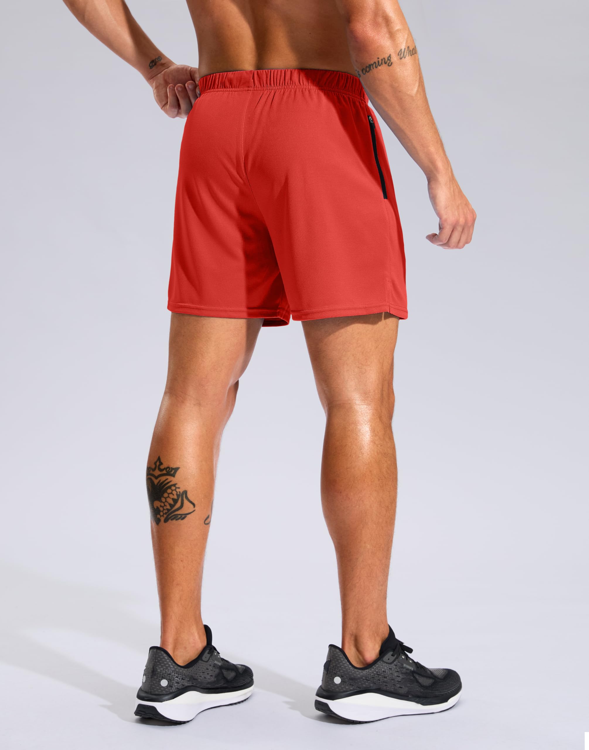 Pudolla Men's Workout Running Shorts with Zipper Pockets 5