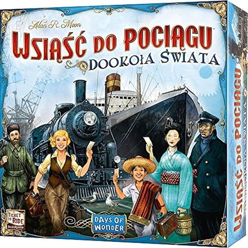 Days of Wonder | Wsiąść do Pociągu: Dookoła Świata | Gra planszowa | Gra rodzinna | Wiek 8+ | 2-5 graczy