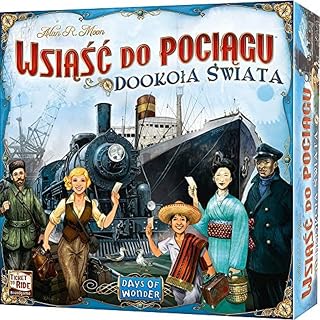 Days of Wonder | Wsiąść do Pociągu: Dookoła Świata | Gra planszowa | Gra rodzinna | Wiek 8+ | 2-5 graczy
