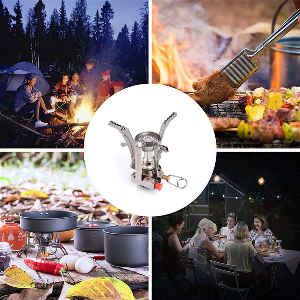 Mini réchaud de Camping - Réchauds à gaz 3000W Pocket Rocket Backpack Brûleur avec allumage piezo pour Le Camping en Plein air, la randonnée, la Cuisine
