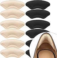 Comfowner 6 Pairs Heel Cushion Pads - Stop Blisters, Heel Pain & Slipping in Loose Big Shoes for Men Women