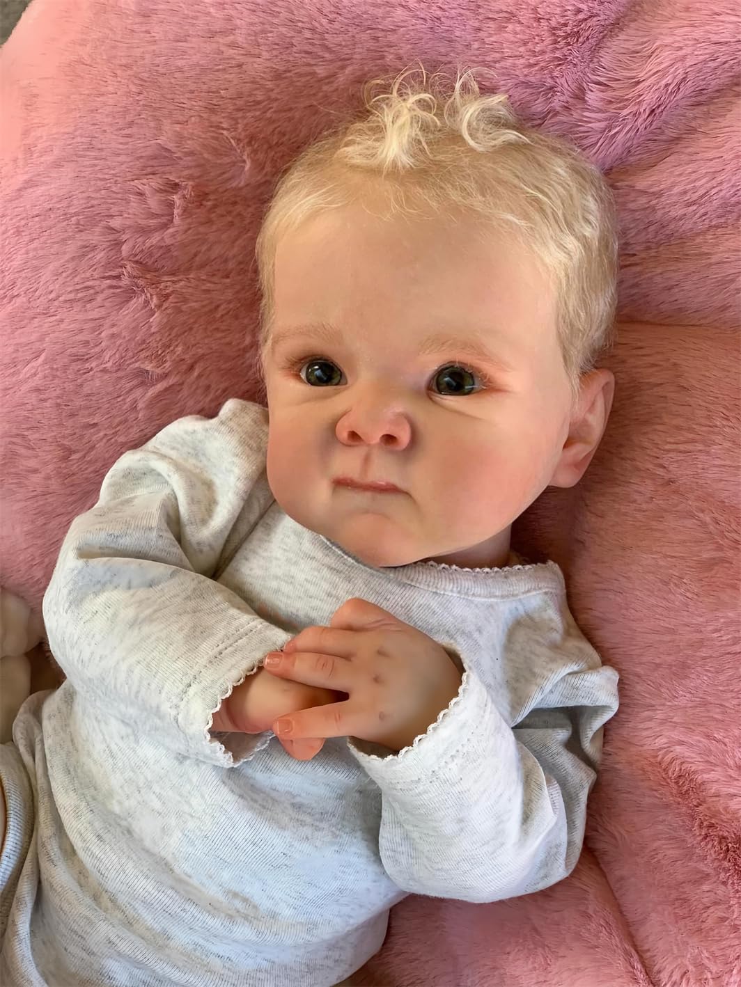 MAIHAO Realistyczne lalki Reborn, 48 cm, niemowlę, dziewczynka, blond, niebieskie oczy, miękkie ciało, realistyczne noworodek, prawdziwe niemowlę, lalka Reborn, luksusowy prezent dla dzieci od 3 lat