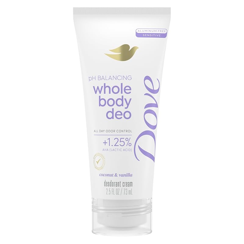 Creme desodorante corporal Dove sem alumínio com coco e baunilha, 75 mL