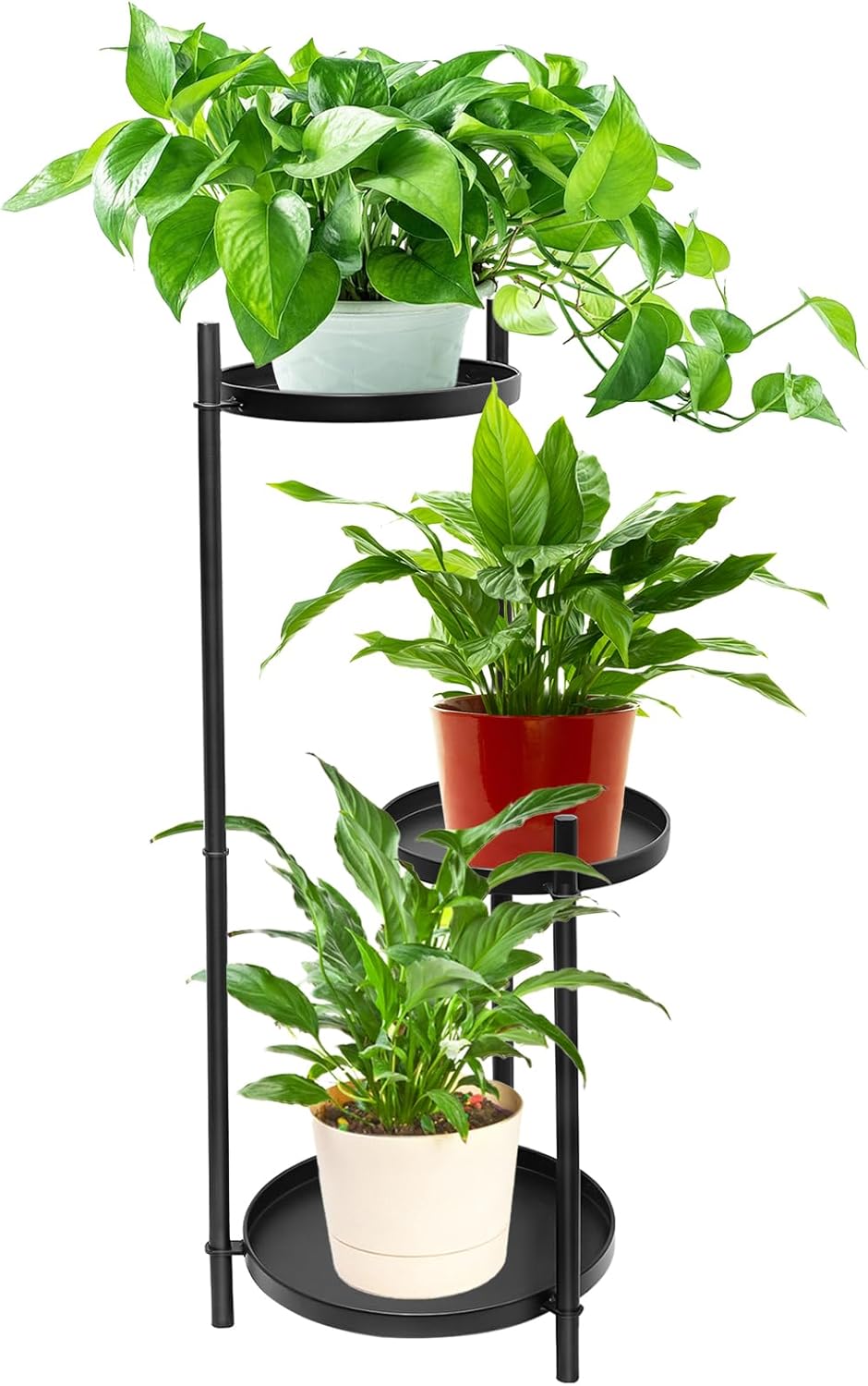 KHayRovies 3 Tier Plant Stand Indoor Tall, Black Metal Corner Plant Stands for