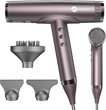 slopehill Professional Ionic Hair Dryer, High-Speed Salon Blow Dryer, Lightweight Compact Hairdryer for Travel, Low Noise Quiet for Home