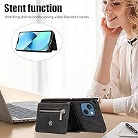 Vista 3 de Asuwish Funda de teléfono para iPhone 13 Mini con protector de pantalla de vidrio templado y correa cruzada de muñeca con cordón para tarjetas