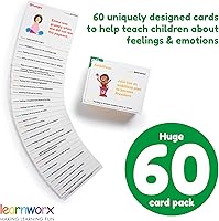 Vista 2 de Tarjetas de emociones para niños, juego de cartas de sentimientos, 60 tarjetas de emoción y sentimiento para niños, tarjetas de aprendizaje