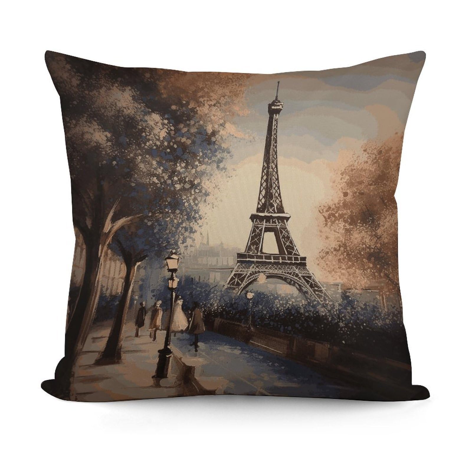 VstaDank Romantic Paris Eiffel Tower Throw Pillow Cover Soft Square Cushion Cover Art Artwork Pillow Covers Mordern Couch Pillow Covers Decorative Cushion Case for Chair Couch Bedroom Living Room