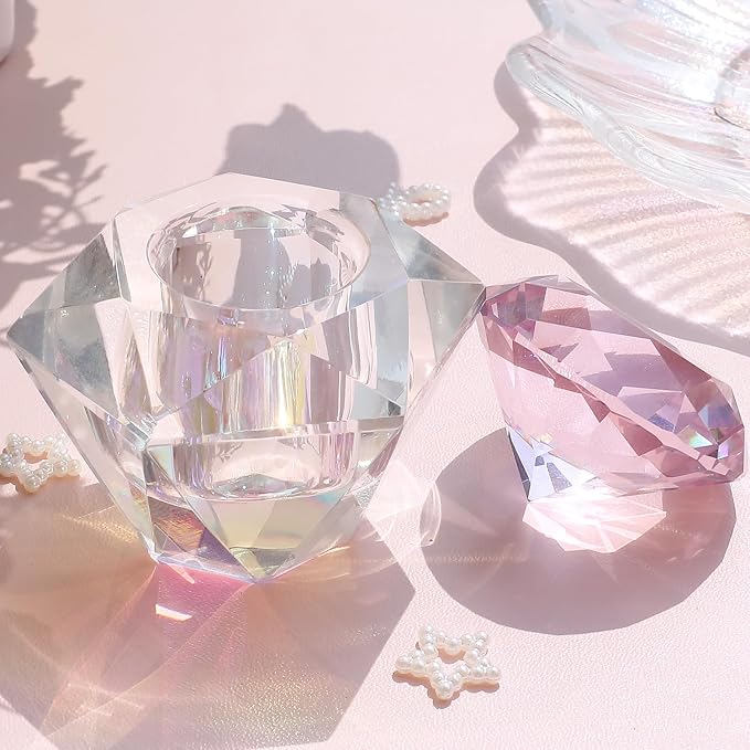 Tazón de vidrio para manicura con tapa de cristal miniatura 2