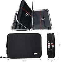 Vista 5 de Organizador de equipaje con doble capa para viajes BUBM, para llevar dispositivos y accesorios electrónicos., Negro, 2 capas L