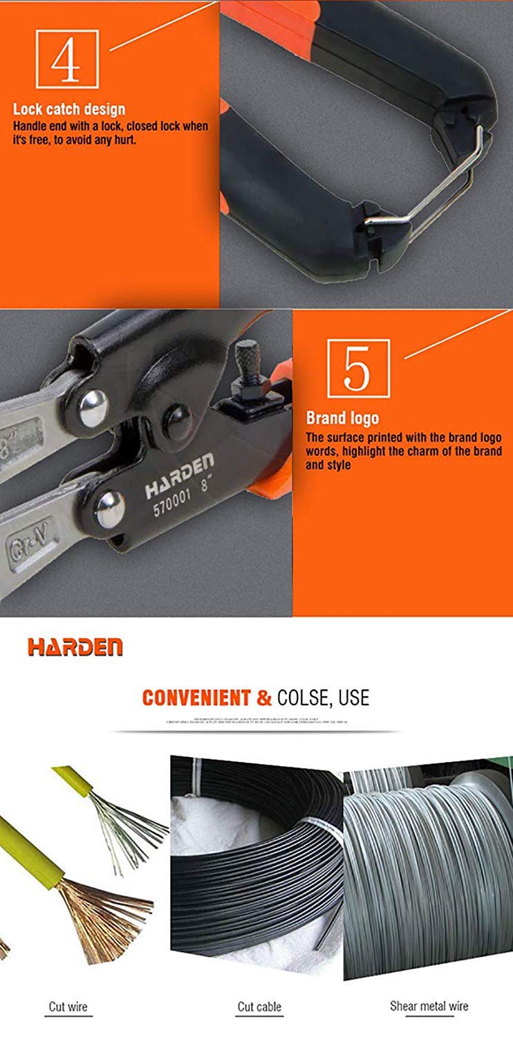 Harden 8" Mini Bolt Cutter Chrome Vanadium Professional Series - 570001 3