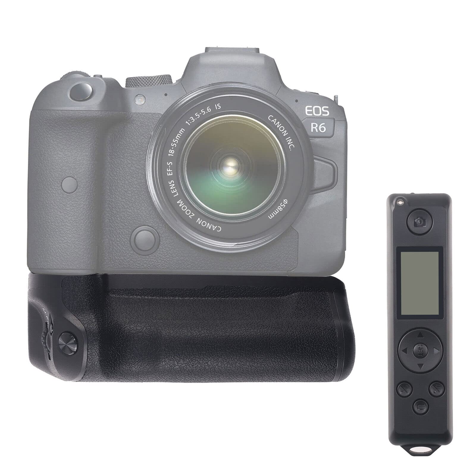 FOTGA Pionowy uchwyt baterii Multi Power Pack z pilotem zdalnego sterowania 2,4 G, zestaw do Canon EOS R5 R6 R5C bezlusterkowa zamiennik do BG-R10, obsługuje do dwóch baterii LP-E6/LP-E6N/LP-E6NH