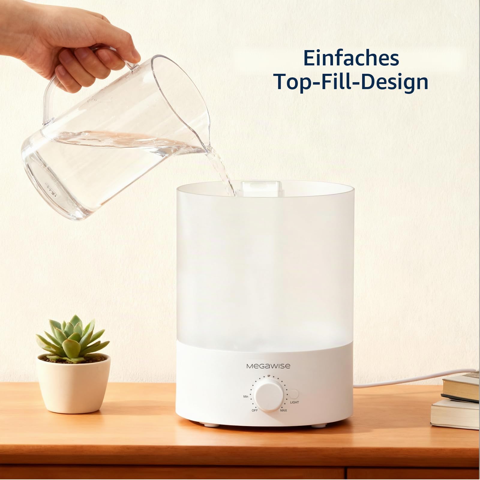 MEGAWISE Luftbefeuchter 3,5L, 2er Pack, Top-Fill Ultraschall-Kaltnebel mit großer Öffnung, leise für Schlafzimmer, Babyzimmer, Kinderzimmer & Büro