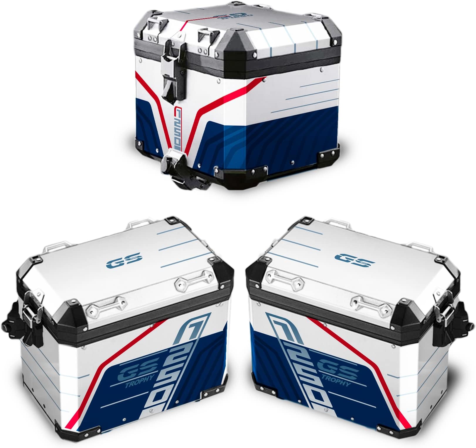 2pz Adesivi Compatibili con Fiancate Serbatoio Motorrad R 1200 GS ADVENTURE 2006-2013 (bianco