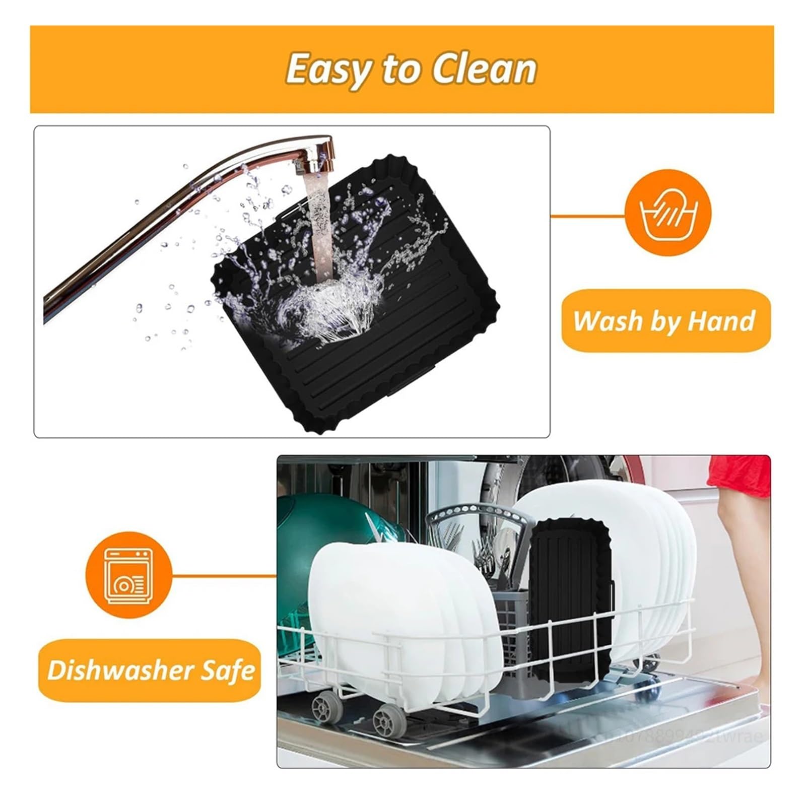 Genérico Revestimiento de Silicona for freidora de Aire de Doble Cesta | For 6L/3L, reutilizable, antiadherente, doble cesta, fácil de limpiar