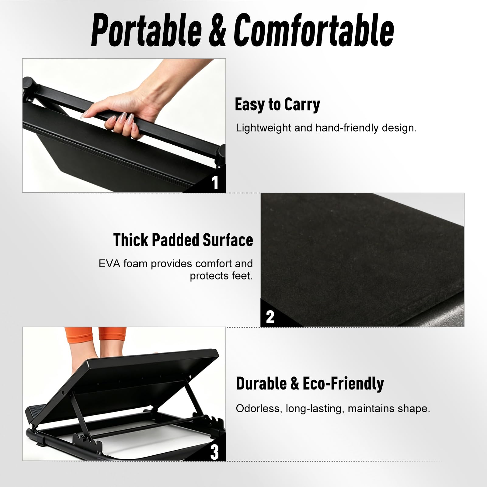 Estirador de pantorrillas, cuñas hasta las rodillas, tabla inclinada para fitness, 37 x 36 cm, 5 niveles ajustables, reposapiés antideslizante, estirador de pantorrillas estable y sentadillas