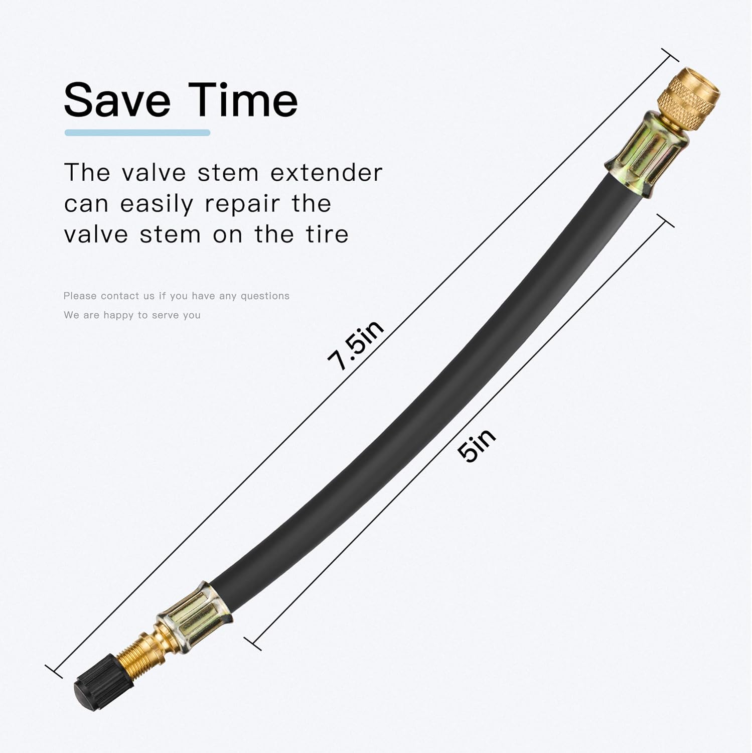 Mellbree 2pcs Valve Stem Extenders, 8.25 Inch Flexible Schrader Tire Valve Stem Extension Compatible for Harleys, RV, Stroller, Bicycles, Motorcycles and Portable Air Compressor