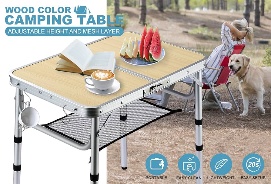 Amazon.co.jp: SKIKEN 木製カラー 小型キャンプテーブル