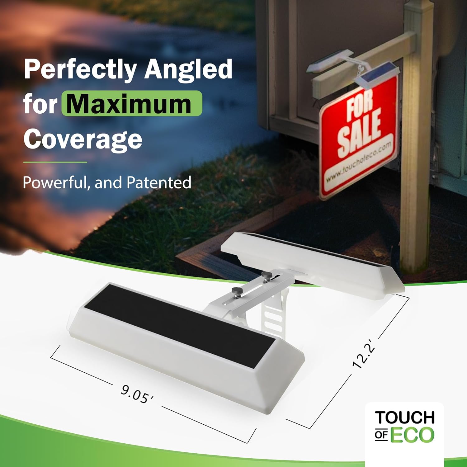 LITEAGENT PRO Solar LED Post Light Patented Angle Design for Real Estate & Business Signs, Upgraded 2025 Model with High Efficiency Solar Panel, Stainless Steel, No Drill Easy Install - Image 8