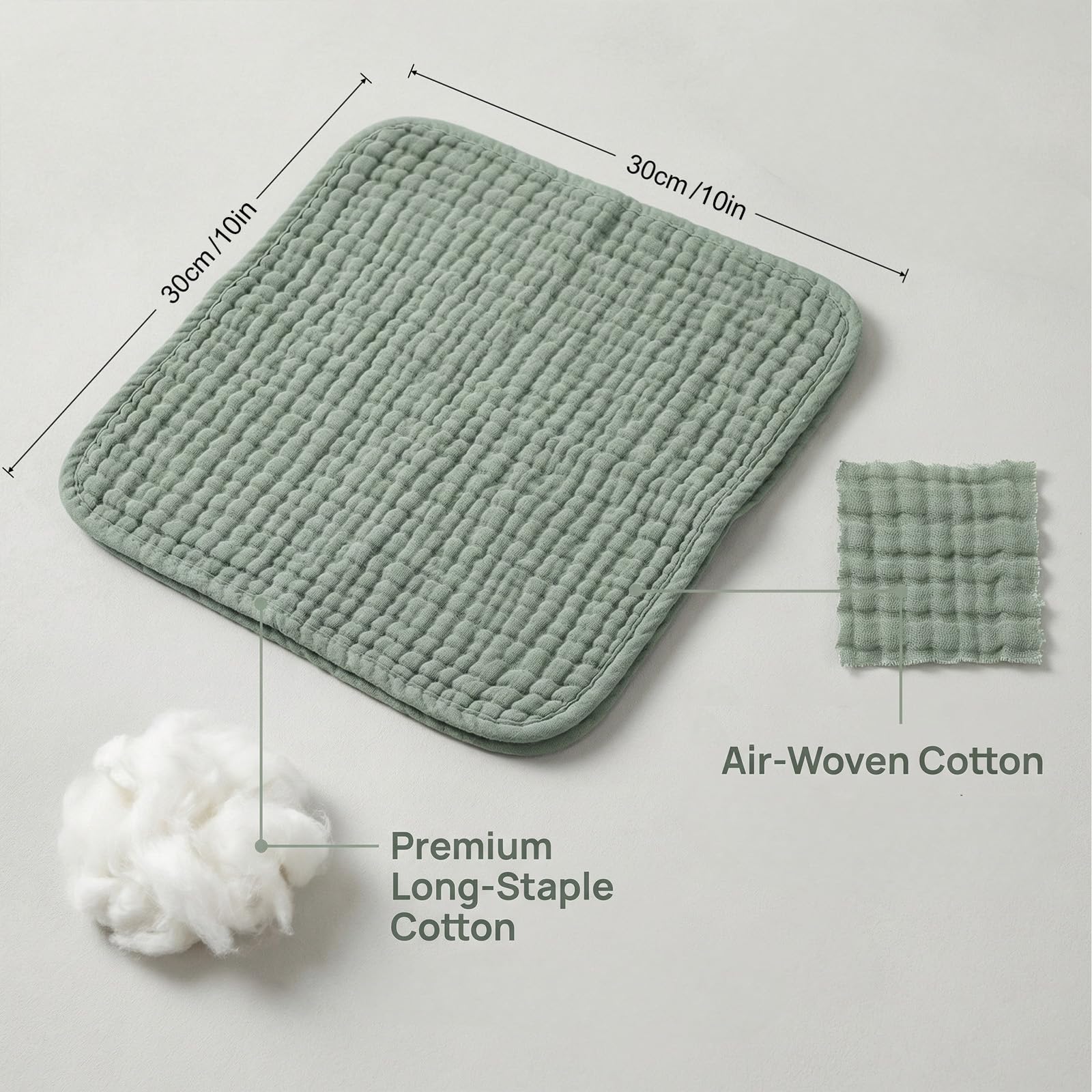 Debarbouillette Bebe Lavable, 10 Serviette Visage, Lange, Carre de Coton Bebe, Gants de Toilette Extra Douces Coton Reutilisable Lavable pour Nouveau Né Peau Indispensable Bebe