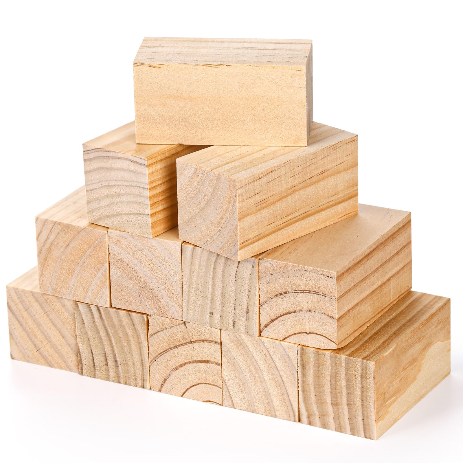 Snapklik.com : YOUEON 12 Pack Wood Blocks For Carving, 4 X 2 X 2 Inch ...