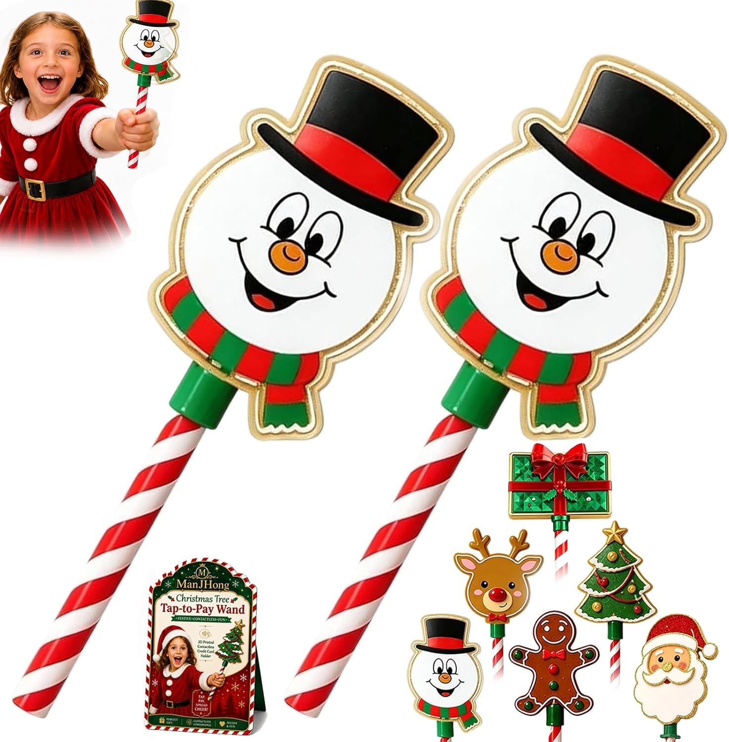 DualBlades Christmas Tree Credit Card Wand Tap to Pay Magic Wand Credit Card Holder (2PCS-D)