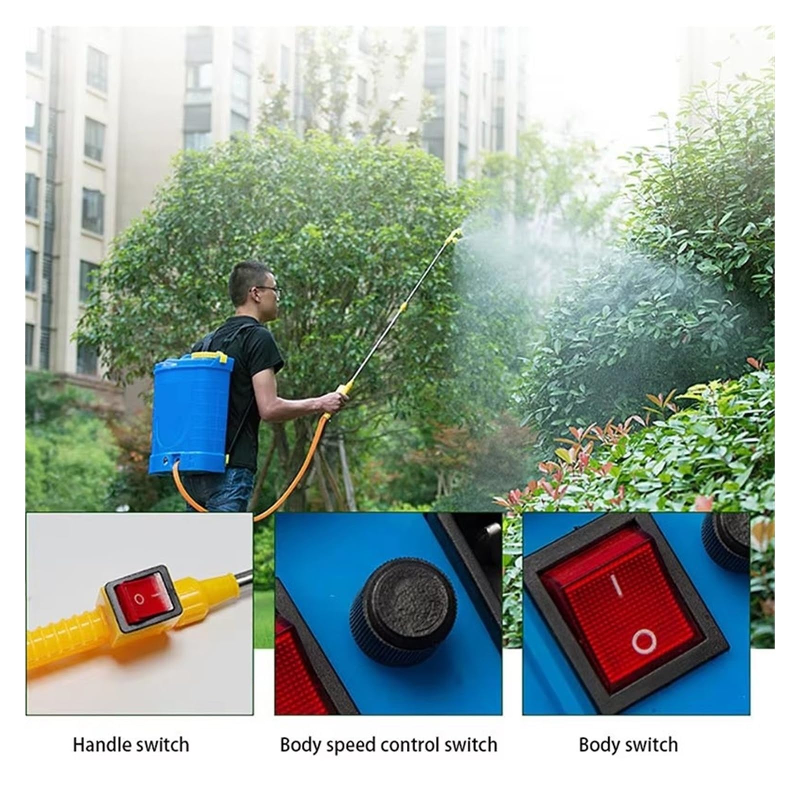 Opryskiwacz ogrodowy, Plecakowy opryskiwacz elektryczny Automatyczny z akumulatorem Wysokociśnieniowy spray pestycydami(16L)